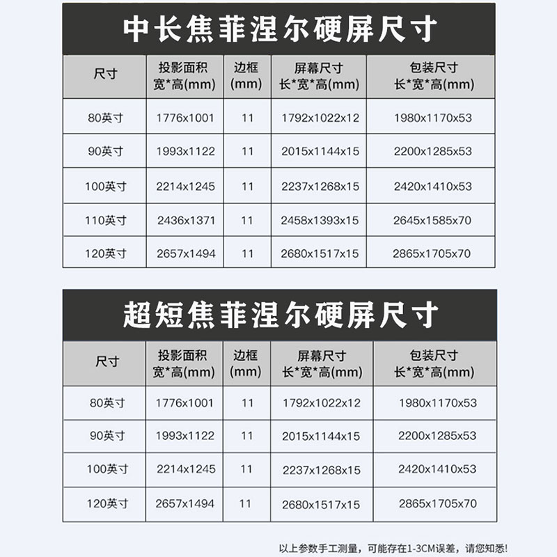 尔硬屏10寸寸1200三面抗光幕布4用家K长焦短焦Z投影仪激光 影音电器 幕布 原图主图