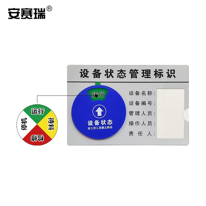 新款安赛瑞盒式设备状态旋转管理标识压克力指示牌(四状态D款)