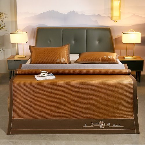 藤席冰丝凉席1.8m床折叠1.5米宽软草席子双人双面正反冬夏两用