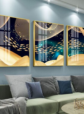 入户玄关过道走廊装饰画客厅沙发背景卧室床头餐厅壁画晶瓷画三联