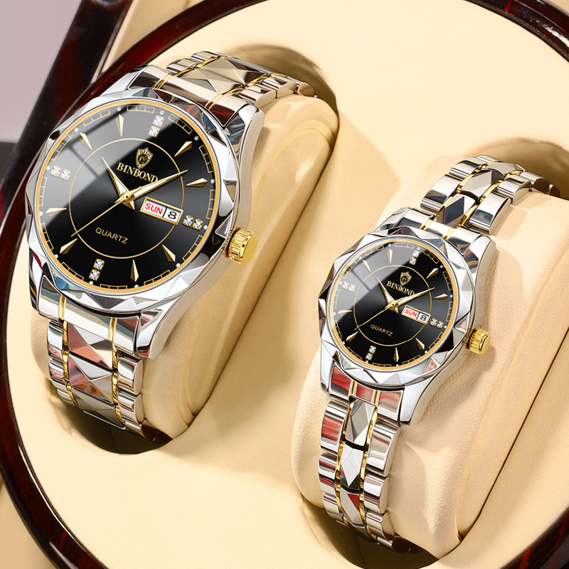 速发BINBOND Couple Watch 2023 New Quartz Wristwatch for Men