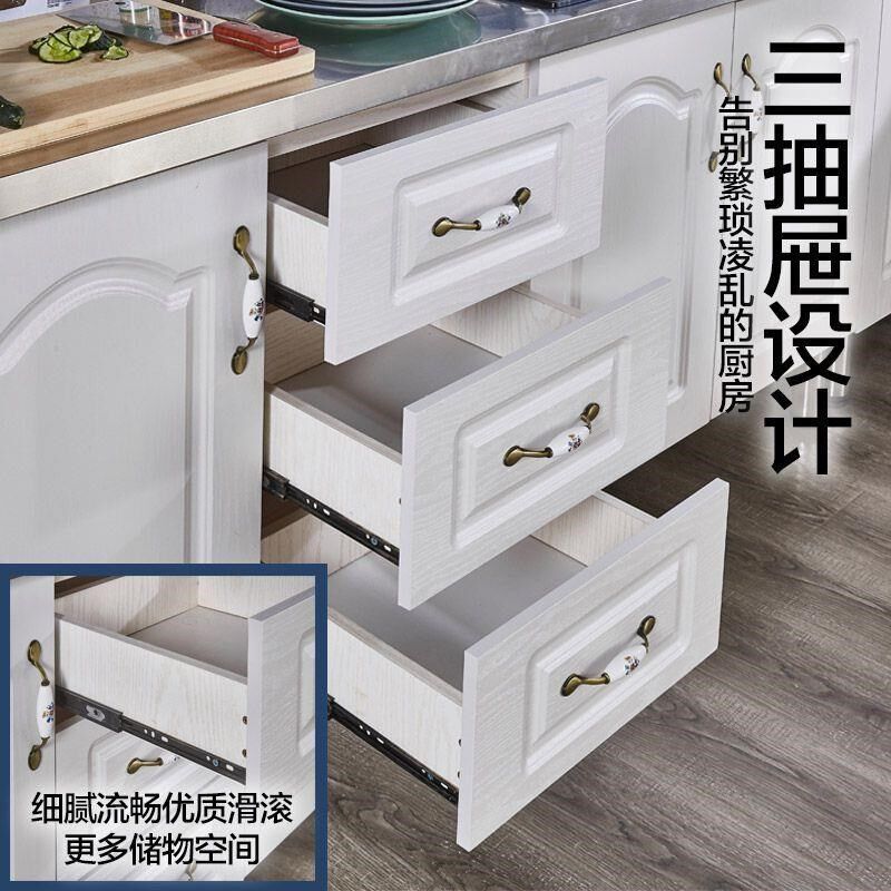 橱柜不锈钢转角柜柜子柜灶台租房用定制简易整体厨房家用墙角碗柜