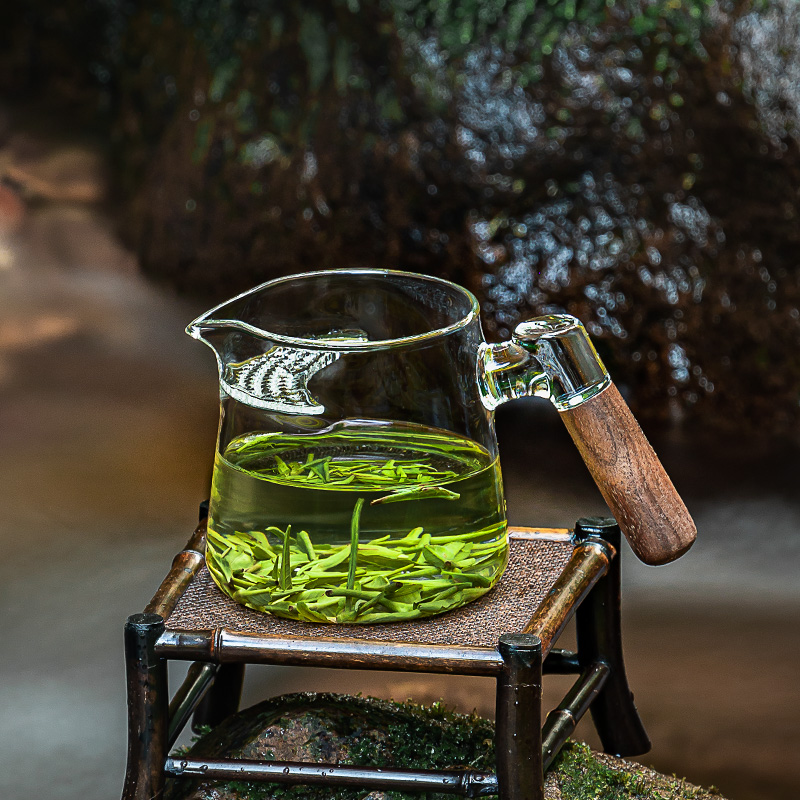 日式耐热玻璃公道杯带茶滤一体分茶器月牙耐热泡茶公平杯茶海茶具 餐饮具 公道杯 原图主图