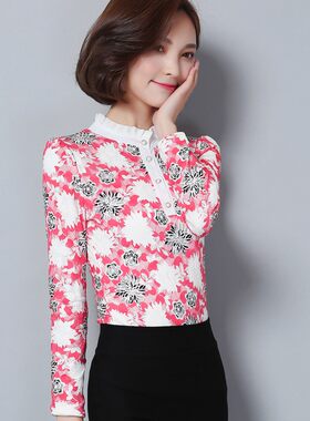 冬季保暖内衣女加厚加绒蕾丝高领打底衫秋衣内外穿上衣女士保暖衣