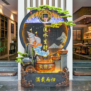 中式假山流水喷泉摆件客厅水幕墙屏风招财景观循环水庭院花园造景