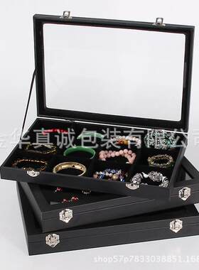 锁骨链收藏盒手链脚链饰品珠宝箱蛇骨链粗黄金项链带盖玻璃收纳盒