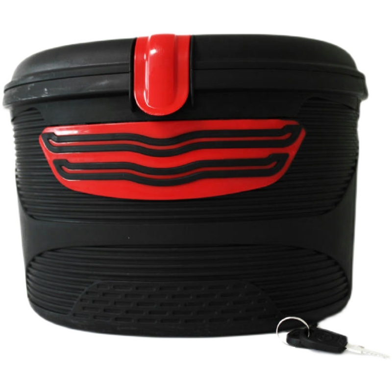 折叠电动车前车篮车筐防水防盗带盖塑胶车篮自行车前后置菜篓通用