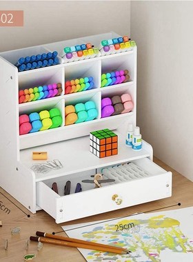 White Desk Organizer, DIY Pen Holder Box, Desktop Stationary