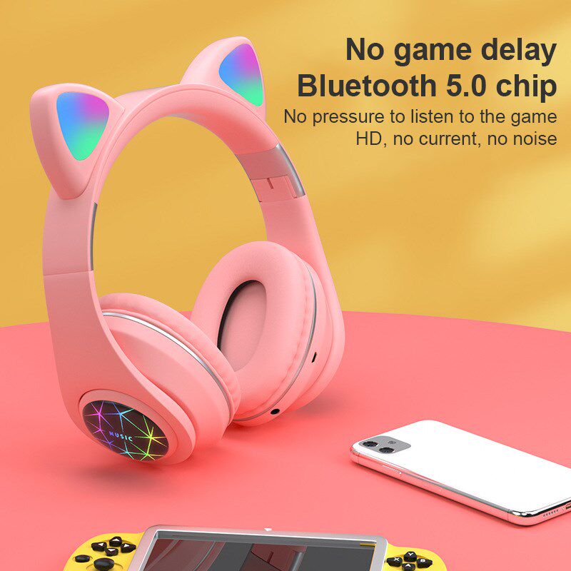 M2 Cat Ear Luminous Head-mounted Headphone Wireless Bluetoot