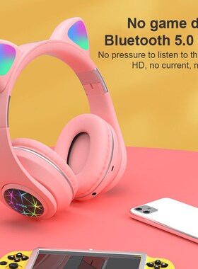 M2 Cat Ear Luminous Head-mounted Headphone Wireless Bluetoot