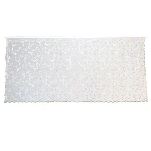 美式门帘纱帘绣花半帘遮挡短帘卧室门帘免打孔短帘魔术贴浪漫小帘