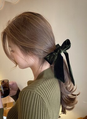 Ribbon bow Korean hair rope hair circle ins net Hongsen head