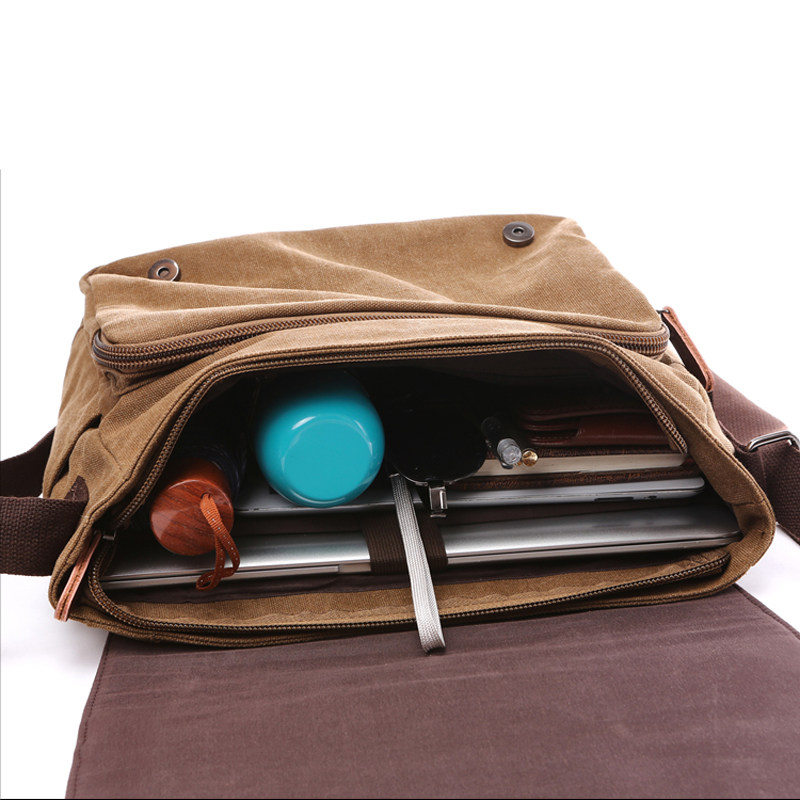 男士凡布的单肩包男大容量书包帆布斜挎包男式挂包休闲包男款背包