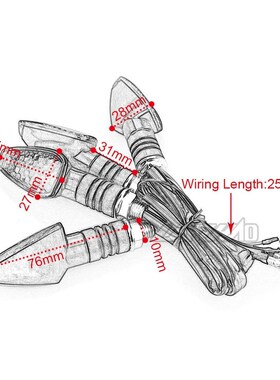4pcs/set Universal Motorcycle LED Turn Signals Long Short Tu