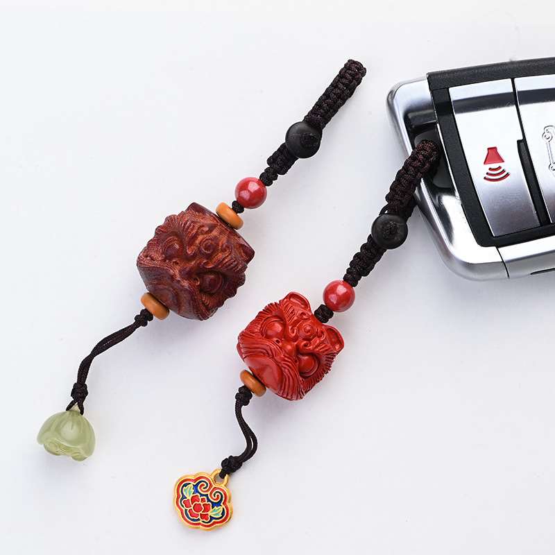 极速fidelity cinnabar lion dance key chain pendant personali