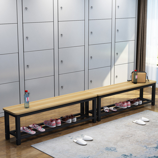 浴室凳换鞋 凳长条凳长凳子钢木商场木凳更衣室凳板凳餐桌凳休息凳