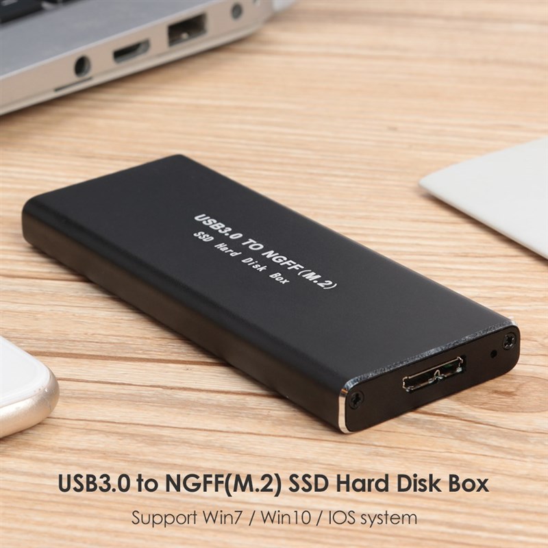 USB 3.0 Micro B to M.2 NGFF SSD Box Adapter External Solid S