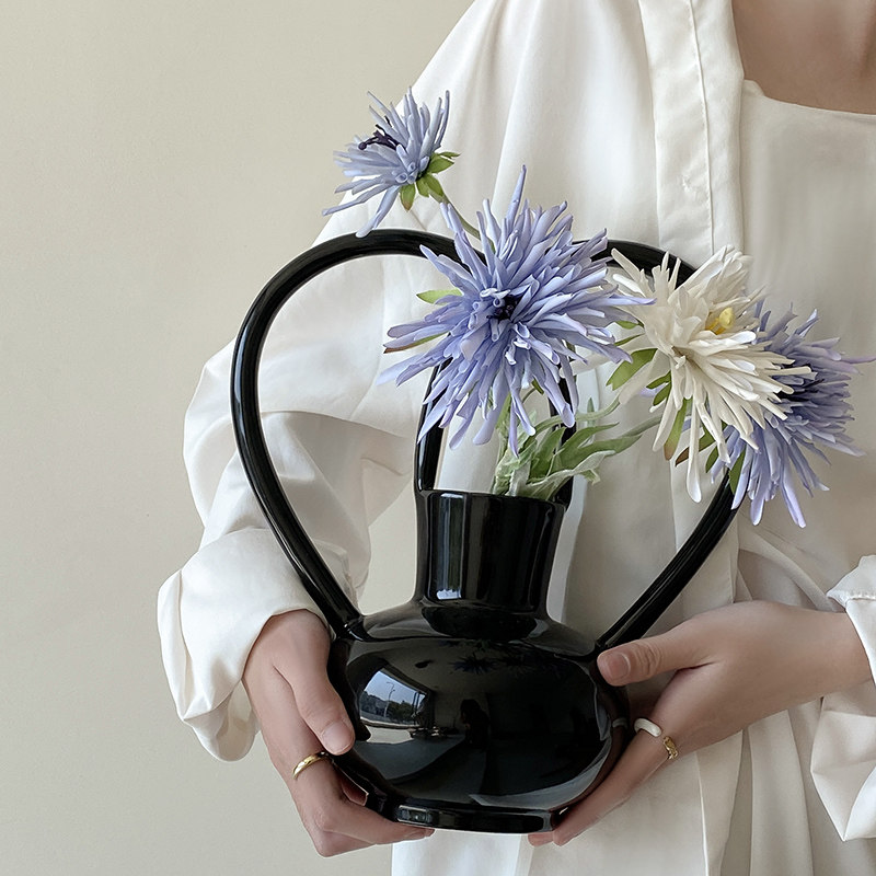 cmyd 风是甜的阳n光是温暖的 法式高级感陶瓷花瓶插花花器装饰摆