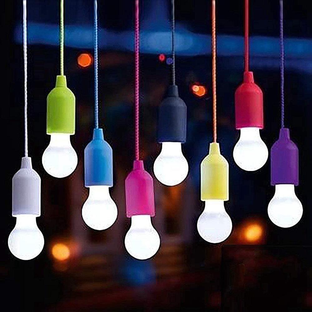 推荐Colorful Light Bulb Chandelier Portable LED Pull Cord Li