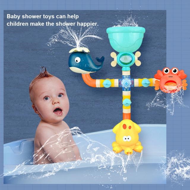 网红Baby Shower Head Plastic Water Game Toy Bathroom Bath Fa