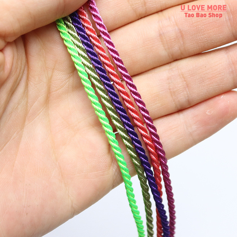 推荐10 Meters 1mm 3 Shares Twisted Cotton Nylon Cords Colorf-封面