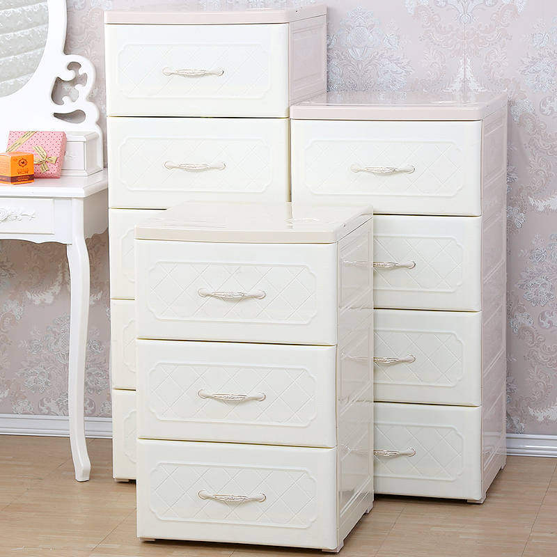 厂家45acm欧式加厚抽屉式收纳柜5层塑料宝宝衣柜多层儿童收纳柜五
