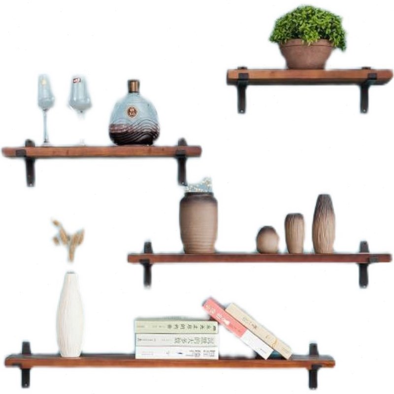 墙上置物架一字隔板墙壁书架实木搁板墙面壁挂置物架创意收纳铁艺