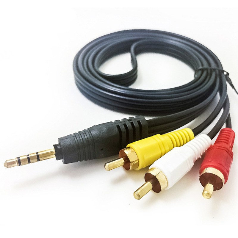 极速3.5mm Jack To 3 RCA Male Audio Video AV Cable AUX Stereo