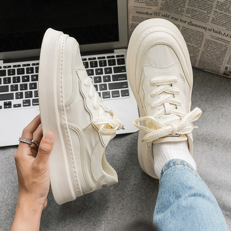 男士夏季鞋子透气板鞋2023新款布鞋男款潮流休闲鞋轻便厚底小白鞋,流行男鞋,休闲板鞋,淘宝优惠券,粉丝福利购,淘宝优惠卷