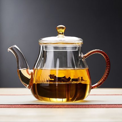绿昌明玻璃茶壶单壶耐高温中式家用泡茶器红茶过滤加厚功夫茶具