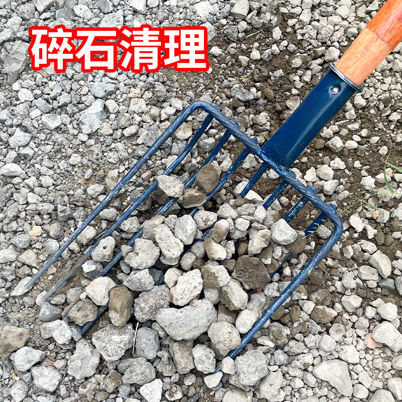 九股钢叉农用工具铁叉子草叉粪叉煤炭石渣九齿焊接一体叉加固农具