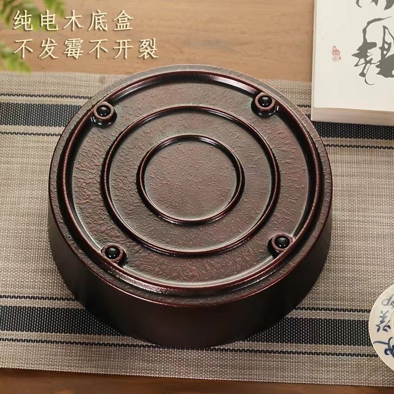 小型户外旅行储水茶盘便携式圆形不锈钢沥水茶托盘办公室家用一人