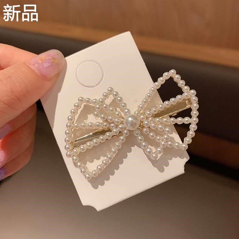 珍珠发夹网红2024年新款发刘海夹前饰女额侧边发卡夹子后脑勺新品