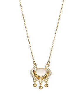 轻奢简约平安锁钛钢项链女百搭气质锁骨链网N红气质小众高级感饰