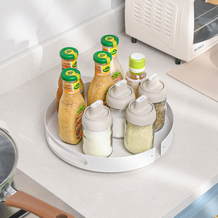 可旋转调料置物架厨房台面油盐酱醋收纳盒转角多功能调味料瓶转盘