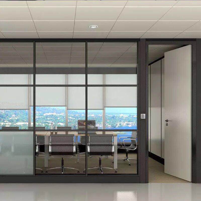 贵阳办公室玻璃隔断墙磨砂双层百叶中空钢化铝合金隔音高隔断隔间