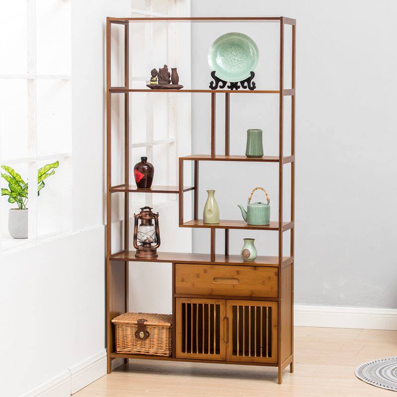 博古架实木中式摆件现代简约茶叶架子置物架展示收纳层架古董多宝