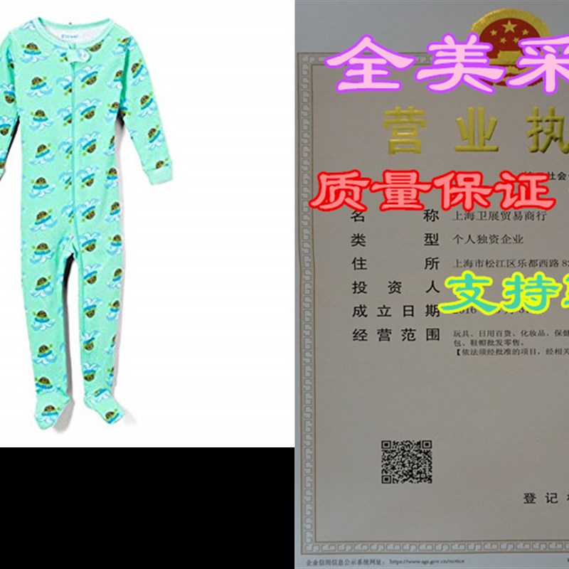 推荐Elowel Baby Boys Footed Turtle Pajama Sleeper 100% Cotto