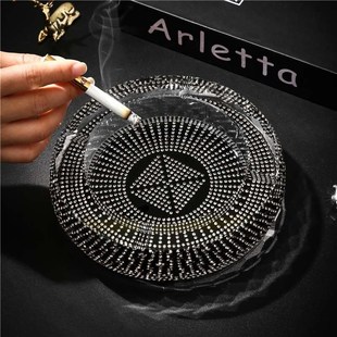 奢华镶钻水晶玻璃烟灰缸创意个性 大号 潮流时尚 家用客厅办公室欧式