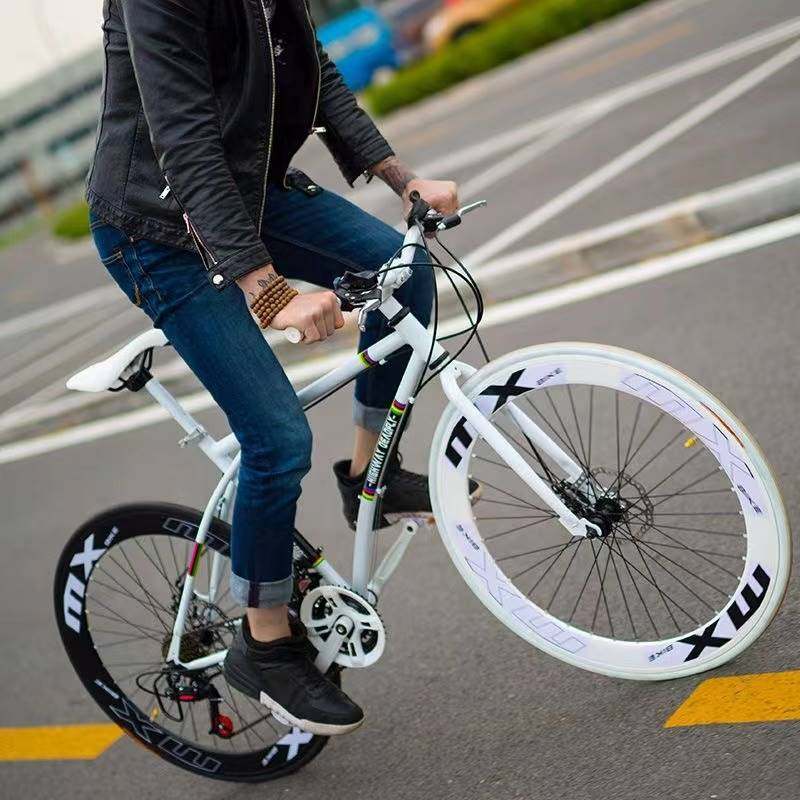 变速自行车实心胎活飞网红公路赛车超轻简约学生成人男女轻便单车