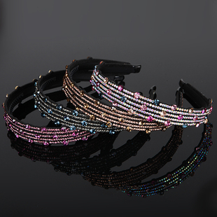发箍宽边带齿发饰头箍水钻发卡发夹韩版带钻个性女头饰品发窟