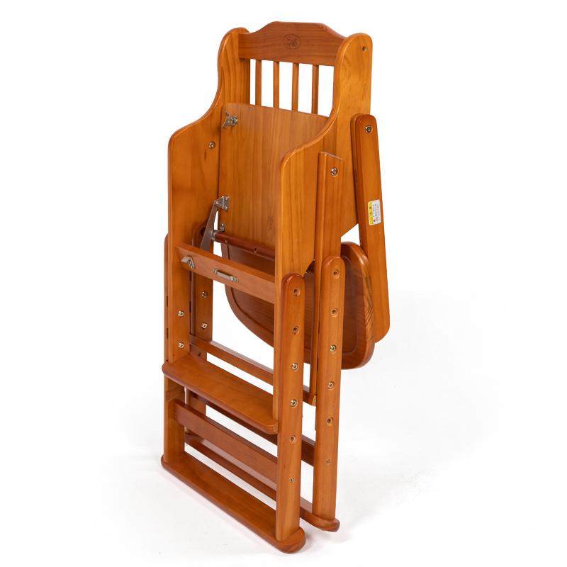 宝宝实木餐椅儿童餐桌多功能可折叠座椅婴儿吃饭家用免安装椅无漆