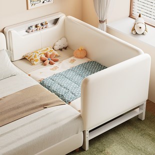 儿童拼接床婴儿铁艺床边床加宽大人单人定制带护栏升降儿童床铁床