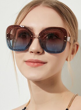 新品Women sun glasses Ladies, 81331 big boMx transparent fla