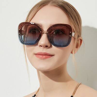 新品Women sun glasses Ladies, 81331 big boMx transparent fla