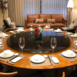 MA92上海现货茶色钢化玻璃转盘餐厅酒店圆桌底座家用餐桌面板转台