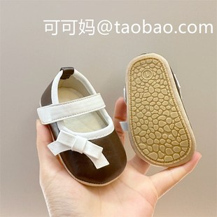 春秋0 1岁婴幼儿6 12个月女宝宝公主鞋 简约透气防滑软胶底学步鞋