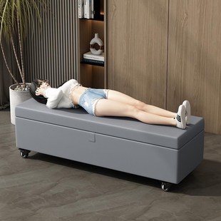 娃娃收纳箱带隐藏锁收藏箱子加锁换鞋凳加带轮子长条沙发凳储物凳