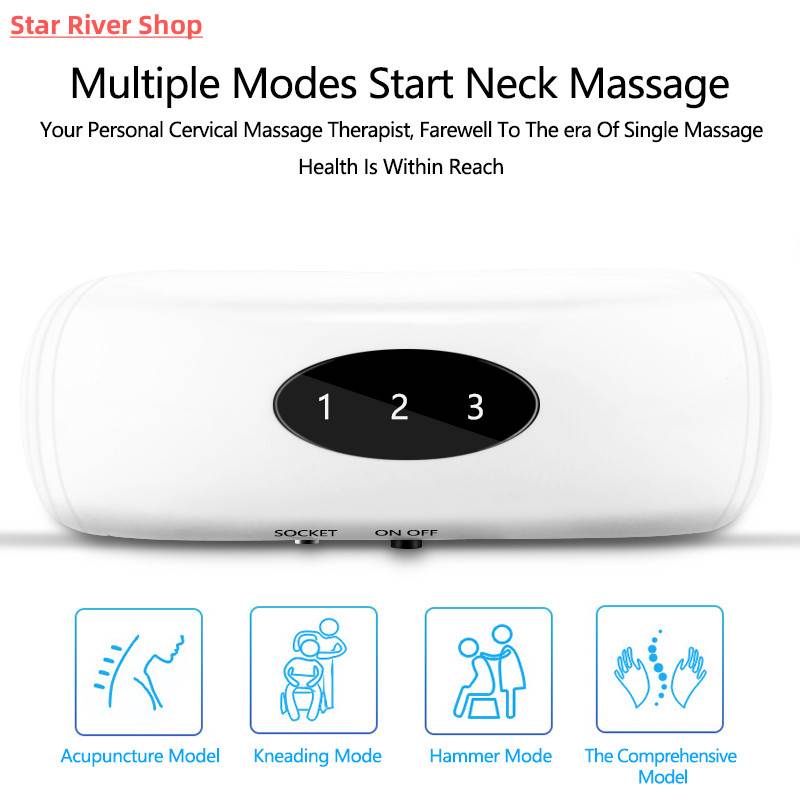 Electric Neck Massager& Pulse BacIk 6 Modes Power Contro