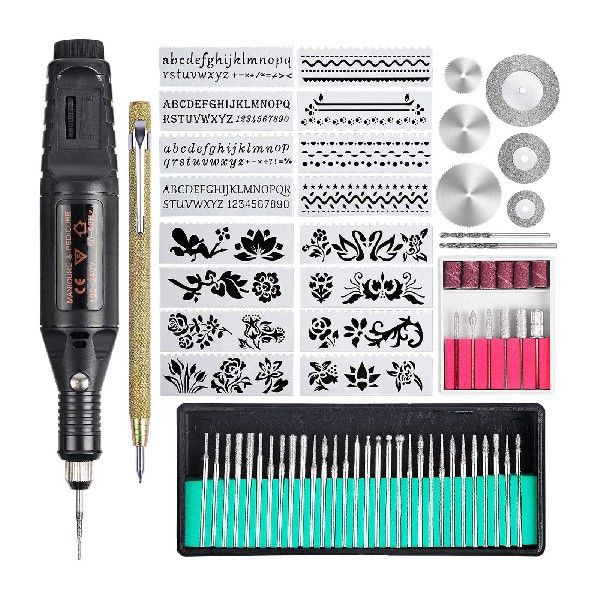 极速Electric Engraver Mini Engraving Pen Kit Rotoray Tool Ki